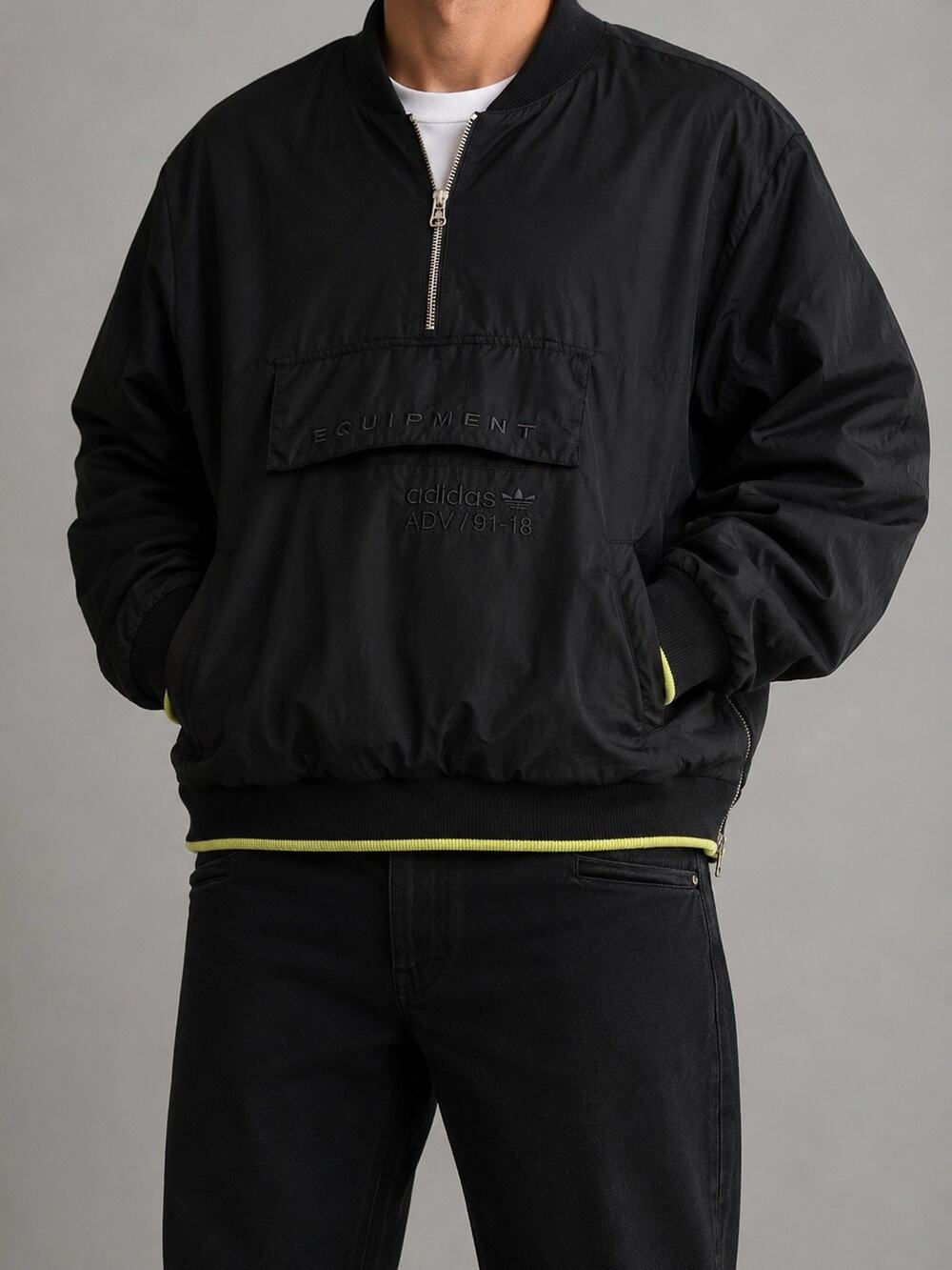 Adidas Originals EQT ADV 91-18 Equipment Jacket Medium Black Pullover Anorak Y2K